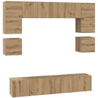 vidaXL Tv-meubelset 8 st 80 x 30 x 30 cm Artisan Eiken