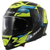 LS2 Helmets LS2 FF800 Storm II Tracker helm, zwart/neon geel, maat XS (53/54)