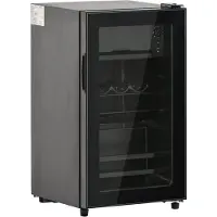 Merax 76L Mini Koelkast - 6L Vriezer en 70L Koelruimte - LED Verlichting - Geluidsarm - Energiezuinig - Verstelbare Planken - Voor 51 Blikjes - Zwart