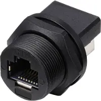 TRU COMPONENTS TC-E13T-FR6-PRF-180 RJ45-bus naar bus (180°), aan de achterkant gemonteerde bus IP67 (met schroefdraad)