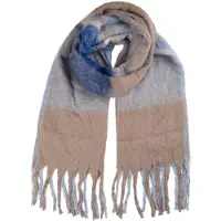 Clayre & Eef Wintersjaal Dames 50x210 cm Blauw Textiel