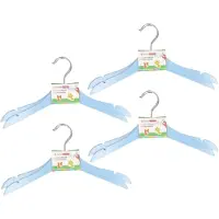 Storage solutions Stevige kledinghangers voor kinderen 16x stuks hout - Klerenhangers lichtblauw