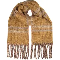 Clayre & Eef Wintersjaal Dames 50x210 cm Geel Textiel
