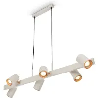 Briloner Era – Hanglamp eetkamer – 4-lichts – kantelbaar – GU10 fitting – lichtgrijs-koffie– 80 x 24,9 x 120 cm