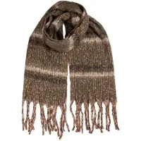 Clayre & Eef Wintersjaal Dames 50x210 cm Bruin Textiel