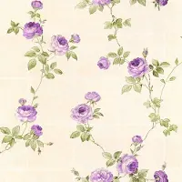 Profhome Bloemen behang 345015-GU vliesbehang licht gestructureerd met bloemen patroon mat purper groen beige 5,33 m2