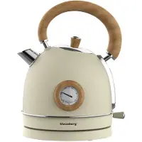 Klausberg 7906 - Retro Waterkoker - 1,8L - RVS - creme - met thermometer