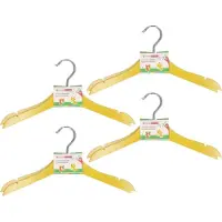 Storage solutions Stevige kledinghangers voor kinderen 20x stuks hout - Klerenhangers geel