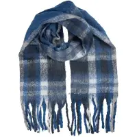 Clayre & Eef Wintersjaal Dames 50x210 cm Blauw Textiel