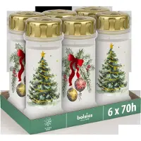 Bolsius - Herdenkingslicht - Wit met Kerstmis - 6 stuks