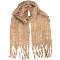 Clayre & Eef Wintersjaal Dames 50x210 cm Bruin Textiel