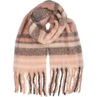 Clayre & Eef Wintersjaal Dames 50x180 cm Roze Textiel