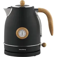 Klausberg 7907 - Retro Waterkoker - 1,7L - RVS - Zwart - met thermometer