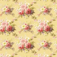 Profhome Bloemen behang 345084-GU vliesbehang licht gestructureerd met bloemen patroon mat geel roze rood olijfgroen 5,33 m2