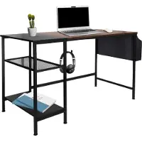 Hjh OFFICE WORKSPACE H I | 120x60 - Bureau Zwart / Bruin