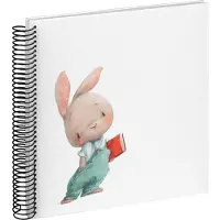 Walther design SA-132 Bunny Nosey - Spiraal album - Formaat 25x25 cm - Wit/Konijn man
