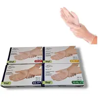 Hygonorm wegwerp handschoenen vinyl - naturel/wit- maat M - 100 stuks - poedervrij - latex vrij!