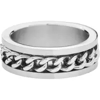 EtNox hard and heavy Ring - Mesh Steel - zilverkleurig - Maat M