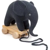 Smallstuff - Elefant - Dark Denim - - One Size - Nachziehspielzeug