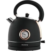 Klausberg 7905 - Retro Waterkoker - 1,8L - RVS - zwart - met thermometer