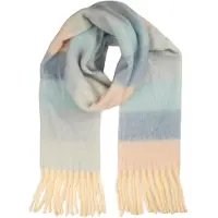 Clayre & Eef Wintersjaal Dames 40x180 cm Blauw Textiel