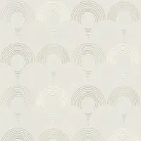 Profhome Grafisch behang 374801 vliesbehang licht gestructureerd met geometrische vormen glinsterend grijs zilver wit 5,33 m2