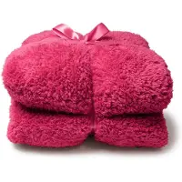 Unique living plaid teddy 150x200cm fuchsia