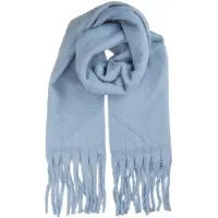 Clayre & Eef Wintersjaal Dames 40x190 cm Blauw Textiel