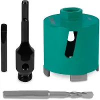 Vonroc Diamant dozenboor SDS-Plus – 82mm - Universeel – Incl. diamantboor, centreerboor, uitdrijfpen en SDS-plus adapter