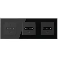 Livolo | Zwart | SR+SR+SR | Slide-Dimmer | Wisselschakelaar | Smart