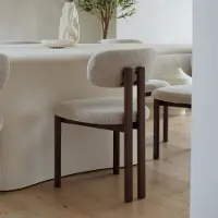Giga Meubel Eetkamerstoel Noor Beige/Walnoot