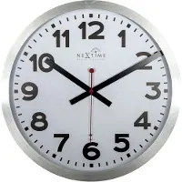 Nextime Station Radio Controlled (DCF) – Wandklok – 35 cm – Aluminium – Wit