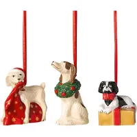 Villeroy & Boch Nostalgic Ornament Dogs Pak Van 3 - Kerstballen Porselein Multi - 1483316692