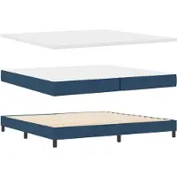 vidaXL Boxspringbed met hoofdeinde, blauw, 200 x 200 cm, gestoffeerd
