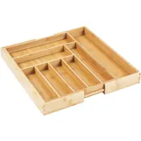 Greenblue - 2 stuks Bestekhouder - Bestekbak - Opbergbak - uitschuifbare bamboe - 325-500x430x45mm - GB379