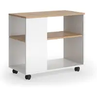 Vicco Marian Salontafel – 70 x 36.6 cm met wielen Eik goud/wit