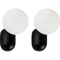 Beliani HELME - Wandlamp set van 2 - Zwart - Opaalglas