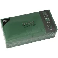 Papstar 150 Servetten DAILY Collection 1/4 vouw 24 cm x 24 cm donkergroen