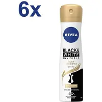 Nivea Black & White Invisible - Silky Smooth Deodorant Spray – 6x 150 ml – 72u bescherming | Voordeelverpakking
