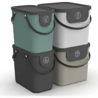 Rotho Albula afvalscheiders - set van 4 - 2x 25L en 2x 40L - diverse kleuren