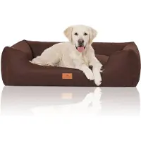 Knuffelwuff Hondenbed Lotte van velours met fijn handgeweven karakter XXL 120 x 85cm bruin
