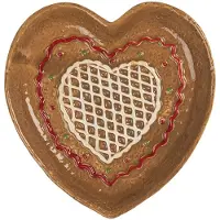 Clayre & Eef Ontbijtbord Hart 17x17x3 cm Bruin Keramiek
