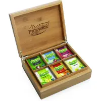 Pickwick Houten Theedoos - Geschenkset - Cadeau idee - 6 veschillende smaken - 60 theezakjes