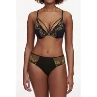 Chantelle Co Bra Tshirt Push Black/yellow Maat: D75 | BH's Outlet | Dames | Zwart
