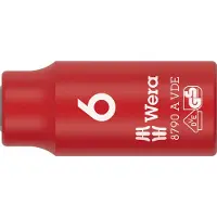 Wera 8790 A VDE 05005933001 Dop (zeskant) Dopsleutelinzetstuk Geïsoleerd 6 mm 6 mm 1/4