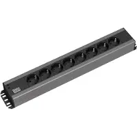 Bachmann stekkerdoos 8x geaard contact, 19 inch compatibel, 2 m