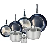 Elo Set van 4 Koekenpannen 20, 24, 28 en 32 cm en 3 kookpotten 12, 20 en 24 cm Elo Prima Brillant