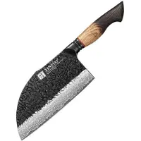 Xinzuo Hakmes (Bone Chopper) – X06 Mo Series – 18.5 cm – Gebrand Eiken Handvat – Professioneel Keukenmes