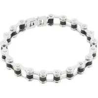 Behave – Heren Armband – Zilverkleur Zwart – RVS – Biker Stijl – Nikkelvrij