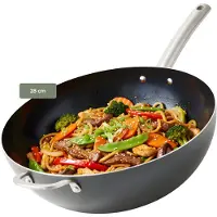ISENVI Murray keramische wokpan 28 CM - RVS greep - Antraciet - Keramisch - 100% PFAS, PTFE en PFOA vrij
